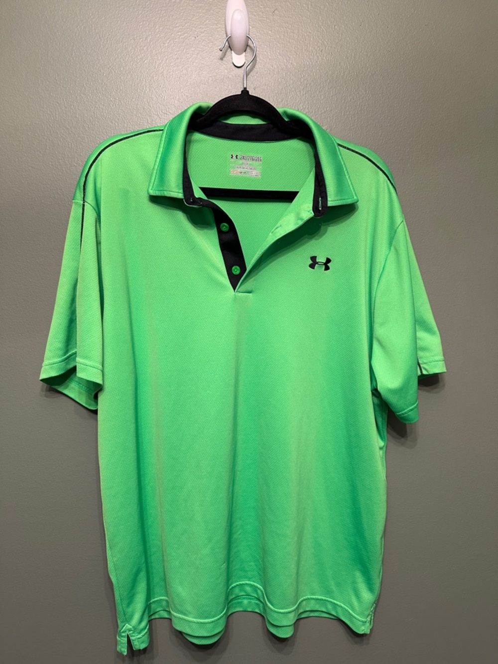 Under Armour Men’s Neon Green Polo with Black Trim